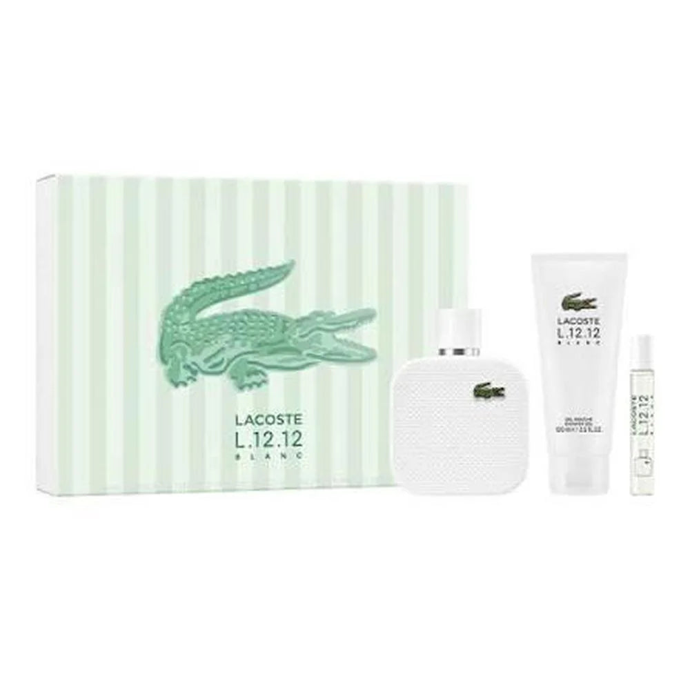Coffret Lacoste L.12.12 Blanc Eau de Toilette 100 ml + gel douche miniature