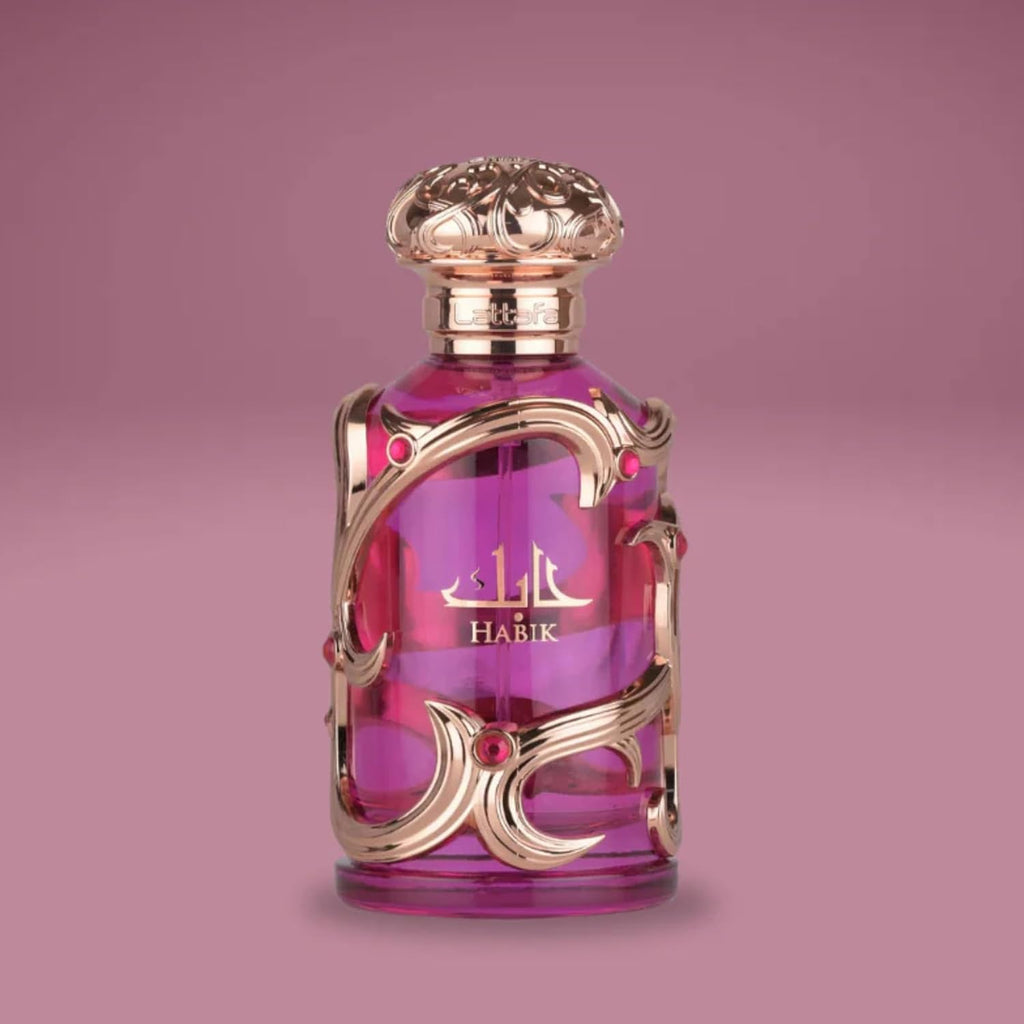 Habik pour Femme par Lattafa Parfums – Eau de Parfum 100 ml – Parfum Floral Fruité à Longue Durée pour Femme – Élégant, Musqué, Sucré – Cadeau de Parfum de Luxe Arabe pour Elle